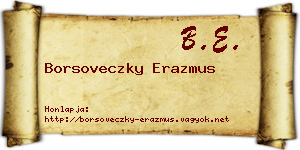 Borsoveczky Erazmus névjegykártya